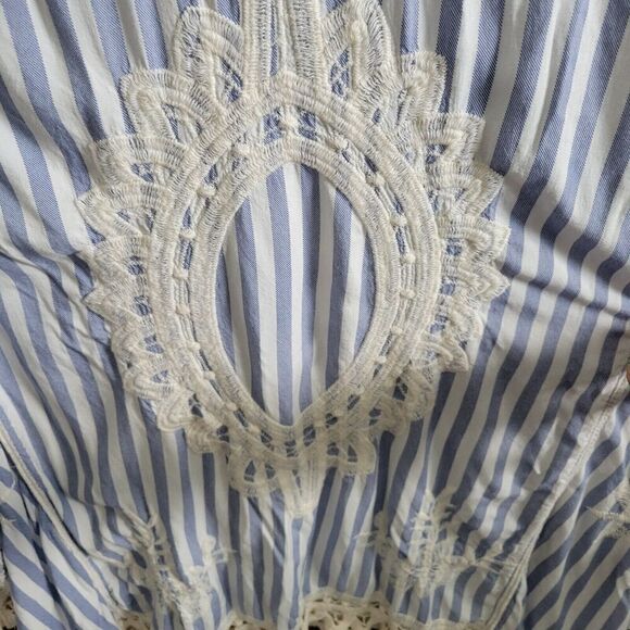 Fabulous MJ New York woman's boho top 100% Cotton No Sz Tag. Cottage Prarie Lace - Picture 5 of 12